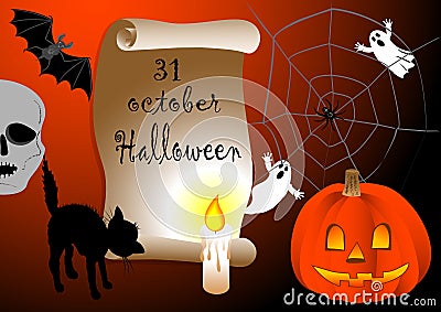 Halloween background scroll. vector 10eps. Vector Illustration