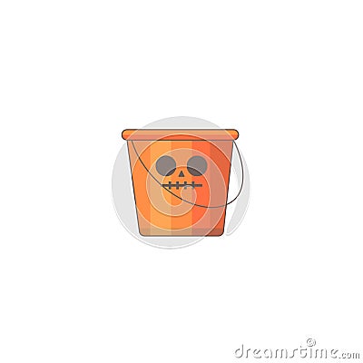 Halloween holiday icon, Pumpkin bag icon Stock Photo