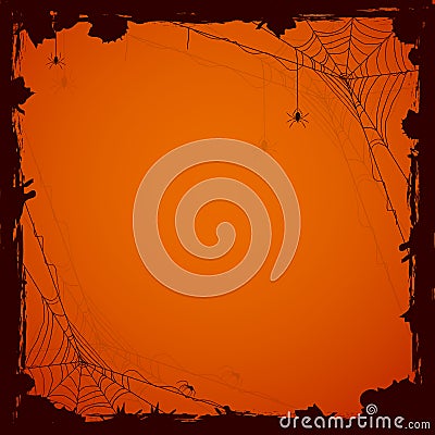 Halloween background with spiders Vector Illustration