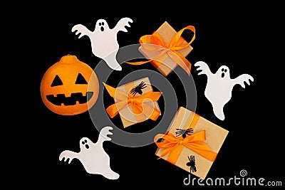 Halloween background top view Stock Photo