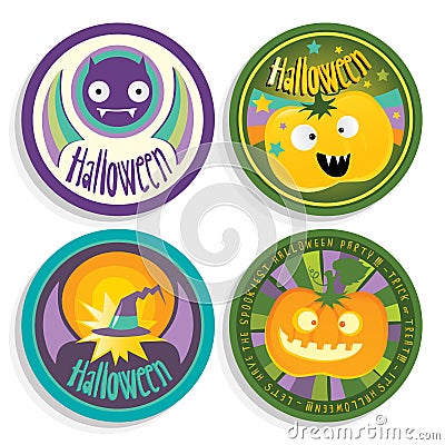 Halloween badges Vector Illustration