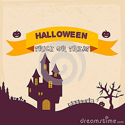 Halloween Badges and Labels in Vintage style. Vector Illustration