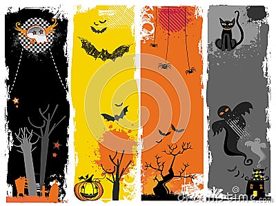 Halloween banners. Vector Illustration