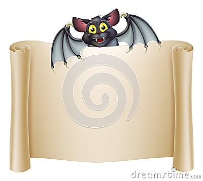 Halloween Bat Banner Vector Illustration