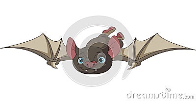 Halloween bat in flight Vector Illustration
