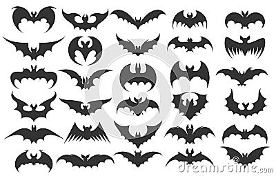 Halloween bat icons Vector Illustration