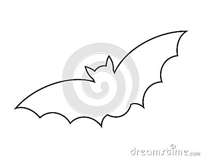 Halloween bat outline vector design isolated on white backgroud Vector Illustration