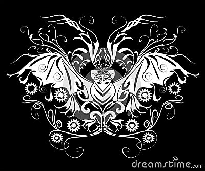 Halloween Bat Tatoo Stock Photo