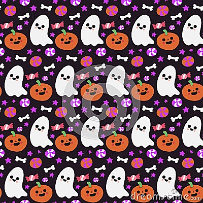 Halloween beautiful patterns with elements Stock Photo