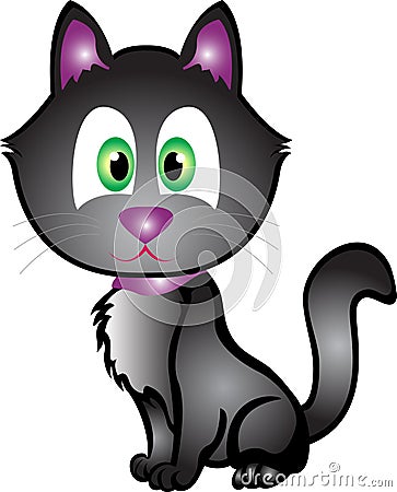 Halloween Black Cat Vector Illustration