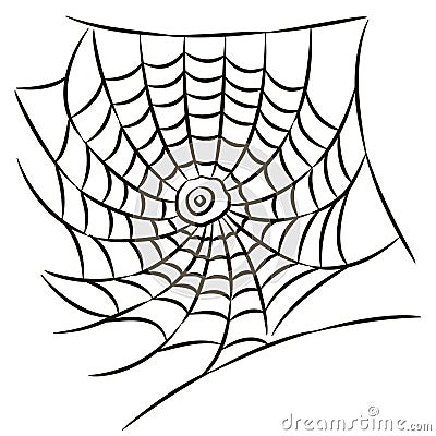 Halloween black spider web isolated on white background Vector Illustration