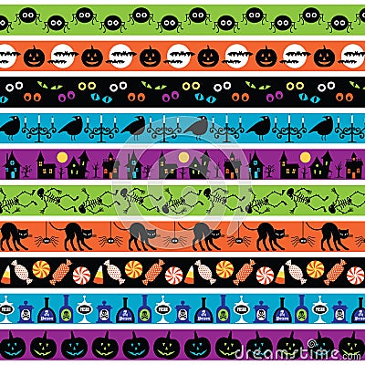 Halloween border patterns Stock Photo