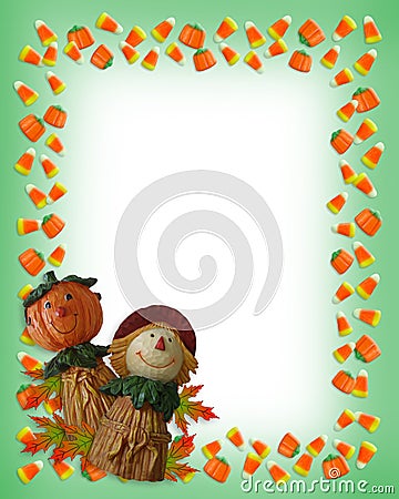 Halloween Border Pumpkin Scarecrow Cartoon Illustration