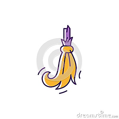 Halloween broomstick icon, Broom witch. Colorful flat Halloween icon, Thin line art design, Vector illustration Vector Illustration