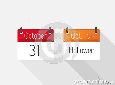 Halloween calendar Vector Illustration