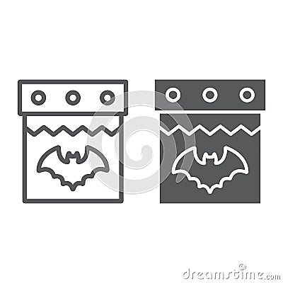 Halloween calendar line and glyph icon, date and holiday, 31st october sign, vector graphics, a linear pattern on a Vector Illustration