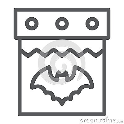 Halloween calendar line icon, date and holiday, 31st october sign, vector graphics, a linear pattern on a white Vector Illustration