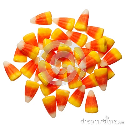 Halloween Candy Corns isolated on white Stock Photo