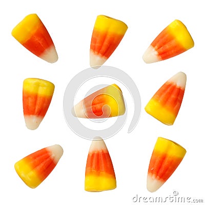 Halloween Candy Corns isolated on white Stock Photo