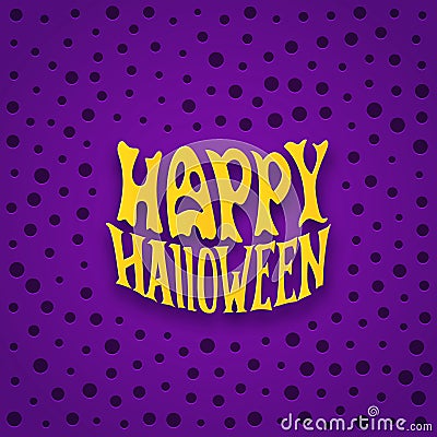 Halloween card with modern lettering style label Vector Illustration