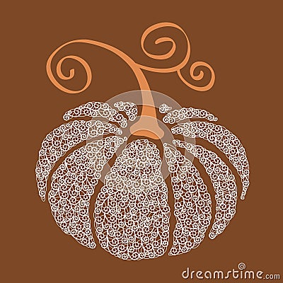 Halloween card ornament white pumpkin Stock Photo