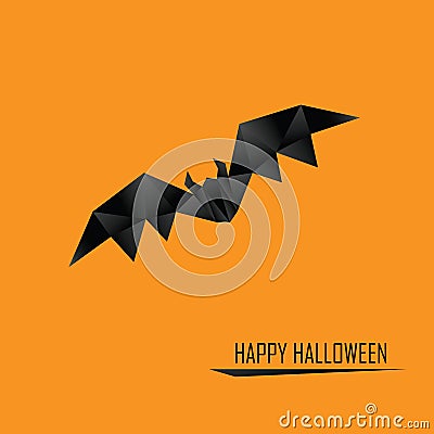 Halloween card template. Low poly design holiday Vector Illustration