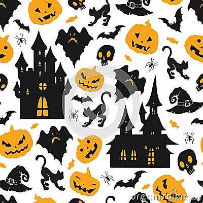 Halloween carnival seamless pattern colorful Vector Illustration