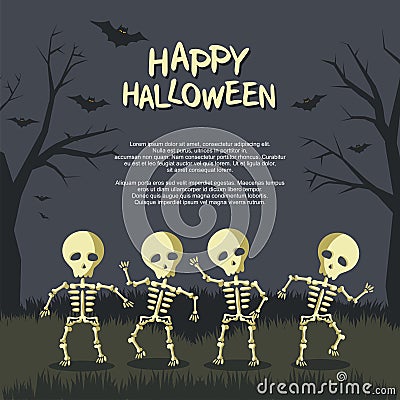 Halloween cartoon frame with Funny and creepy design Vector Illustration