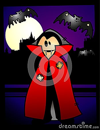 Halloween cartoon vampire Vector Illustration