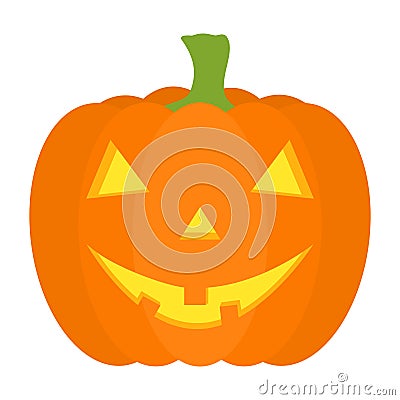 Halloween carved pumpkin icon. Cartoon vector illustration isolated on white Vector Illustration