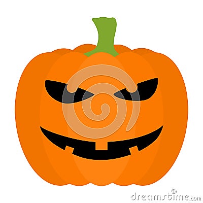 Halloween carved pumpkin icon. Vector illustration isolated on white Vector Illustration