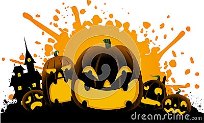 Halloween carved pumpkin scary splash Stock Photo