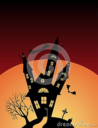 Halloween castle Vector Illustration