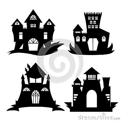 Halloween castle silhouette Vector Illustration