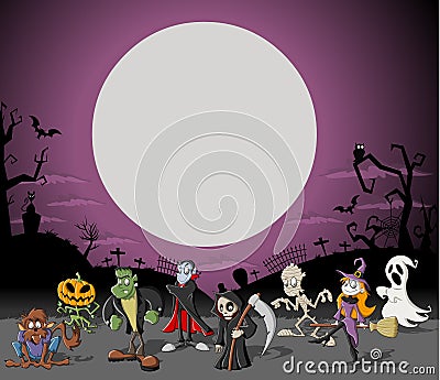 Halloween cemetery Vector Illustration