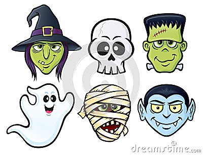 Halloween Character Icons Cartoon Illustration