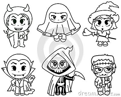 Halloween characters Vector Illustration