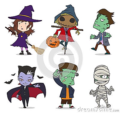 Halloween characters Vector Illustration