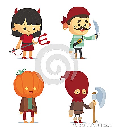 Halloween characters Vector Illustration