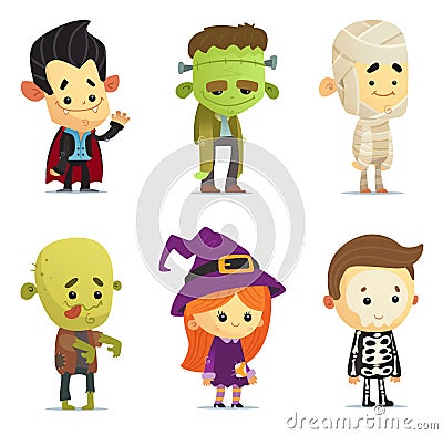 Halloween Characters Vector Illustration