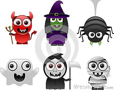 Halloween characters set 1 Vector Illustration