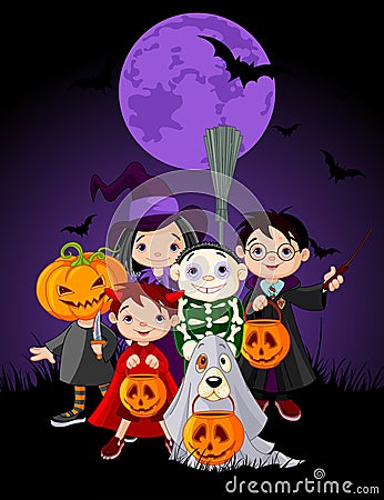 Halloween Children Vector Illustration