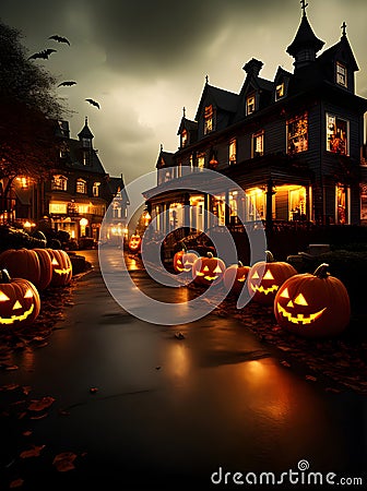 Halloween cinematic UHD K in seven words: Stock Photo
