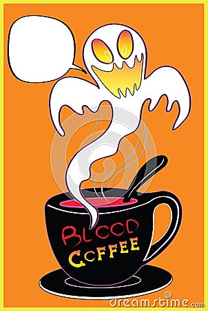 Halloween coffee shop Vector Illustration