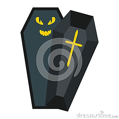 Halloween Coffin flat icon, halloween and scary Vector Illustration