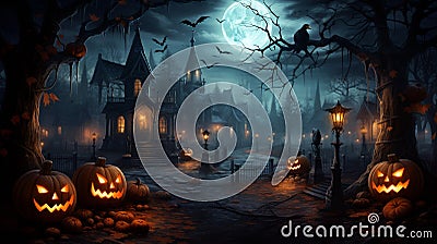Halloween concept picture with pumpkin vintage filter image Stock Photo