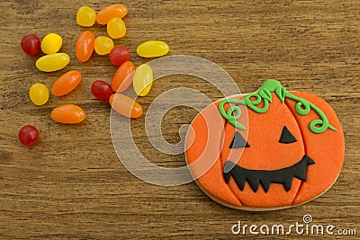 Halloween cookie and candies Stock Photo