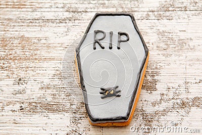Halloween cookie with tomb shape Stock Photo