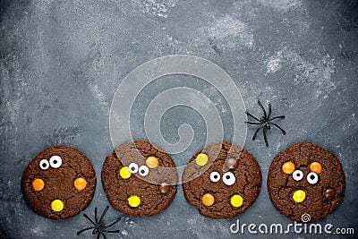 Halloween cookies, chocolate american cookies Stock Photo