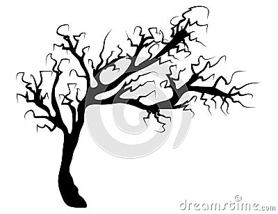 Halloween creepy scary bare tree vector symbol icon design. Vector Illustration